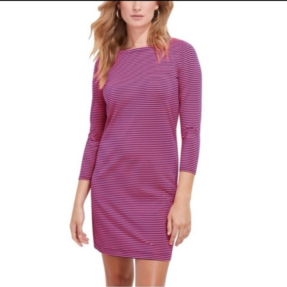 Vineyard Vines Red & Blue Striped Long Sleeve Dress, Like New